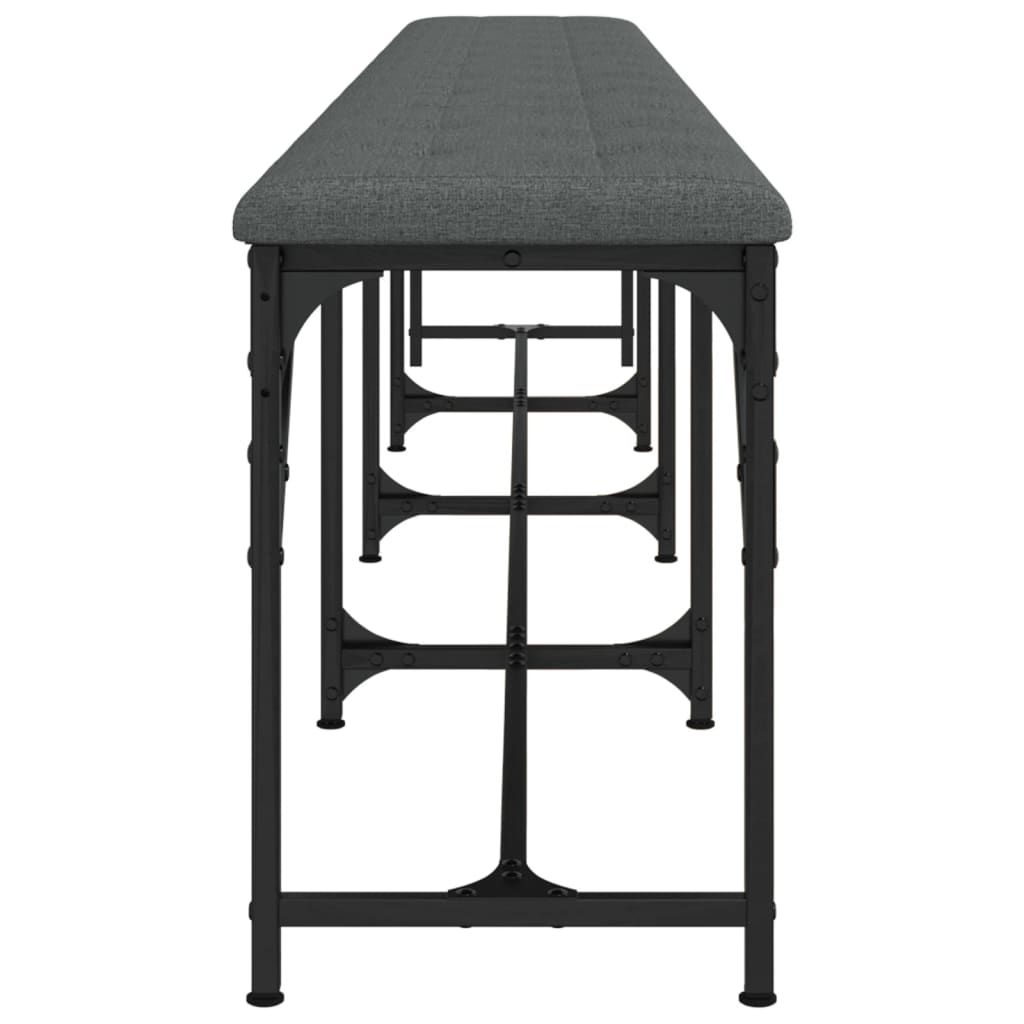 Banc à manger gris foncé 248x32x45 cm acier et tissu - XIOS