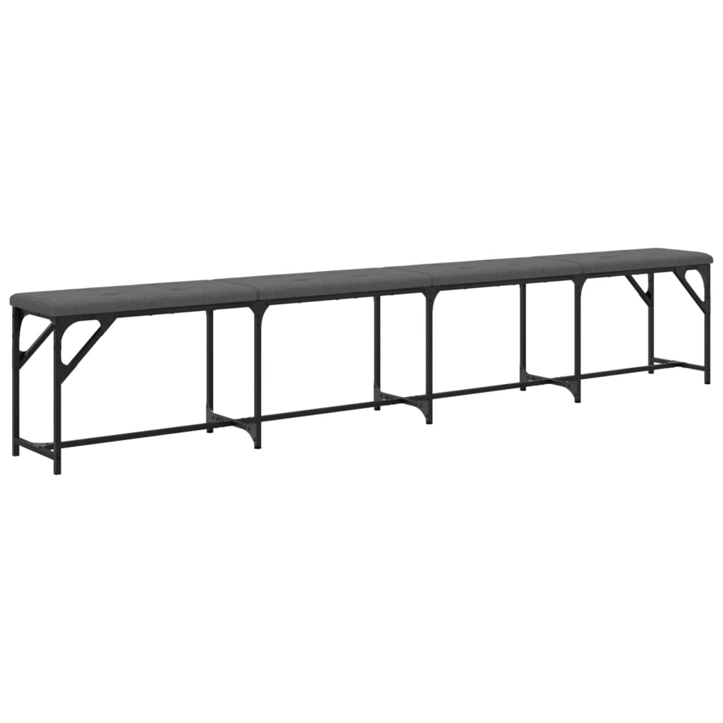 Banc à manger gris foncé 248x32x45 cm acier et tissu - XIOS