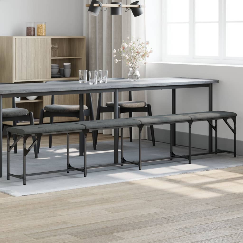 Banc à manger gris foncé 248x32x45 cm acier et tissu - XIOS
