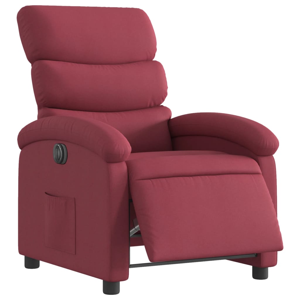Fauteuil inclinable électrique Rouge bordeaux Tissu - XIOS