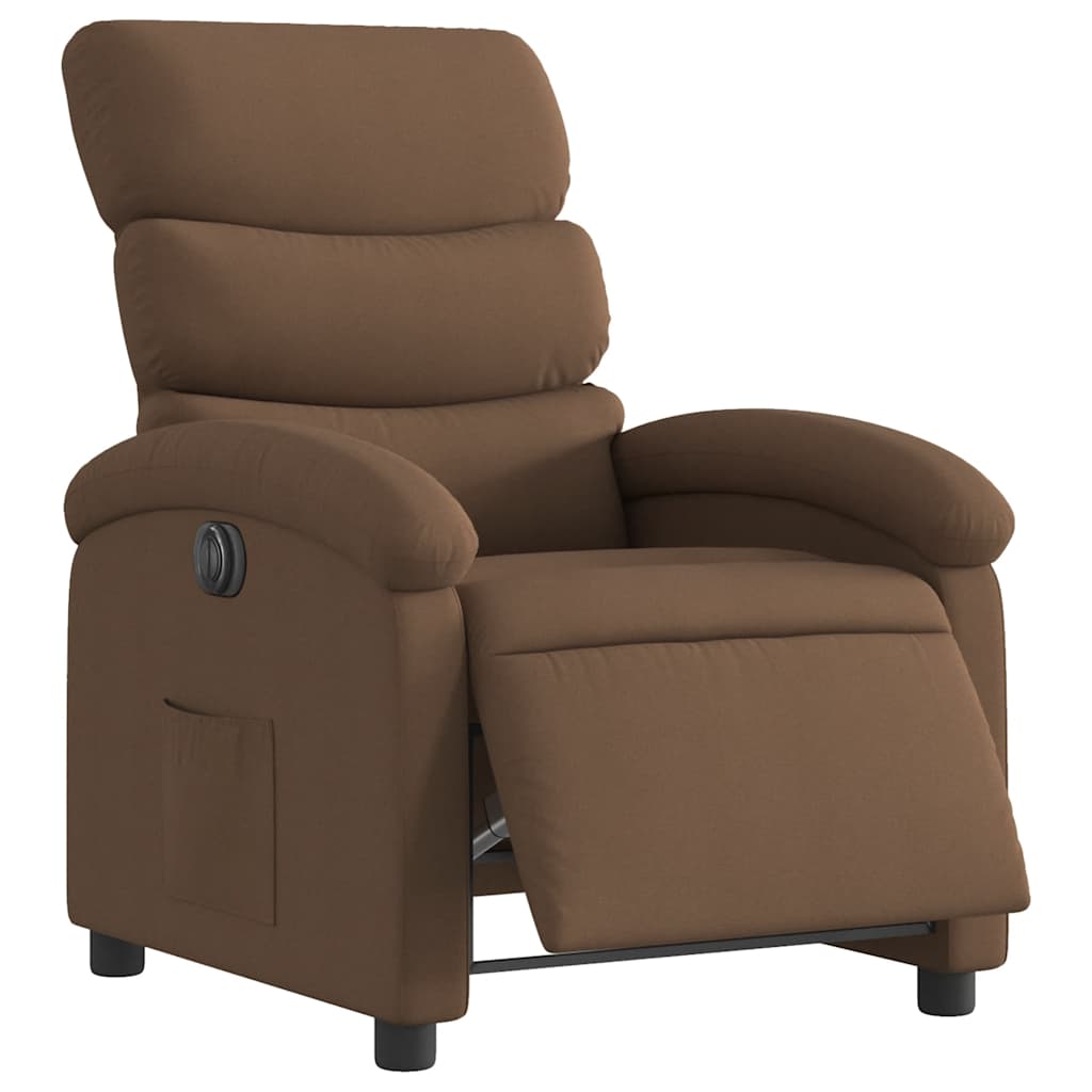 Fauteuil inclinable électrique Marron Tissu - XIOS