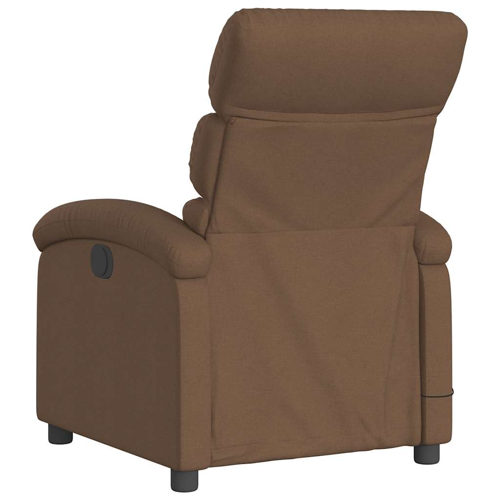 Fauteuil inclinable de massage électrique marron tissu - XIOS
