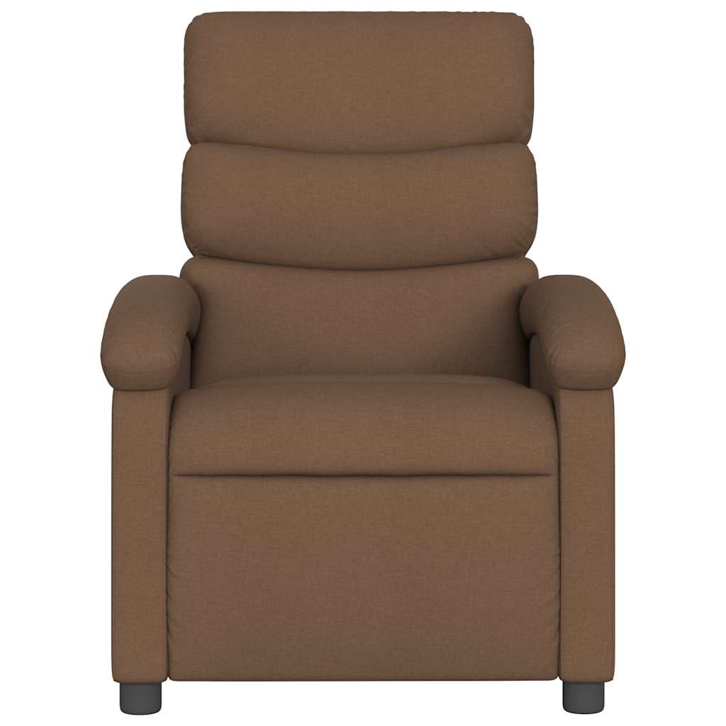 Fauteuil inclinable de massage électrique marron tissu - XIOS