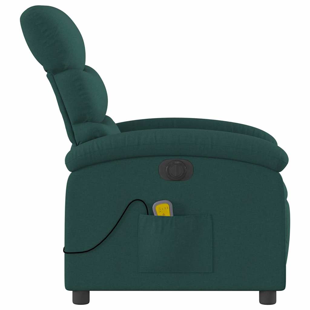 Fauteuil de massage inclinable électrique Vert foncé Tissu - XIOS