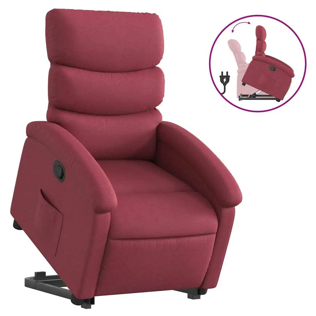 Fauteuil inclinable rouge bordeaux tissu - XIOS