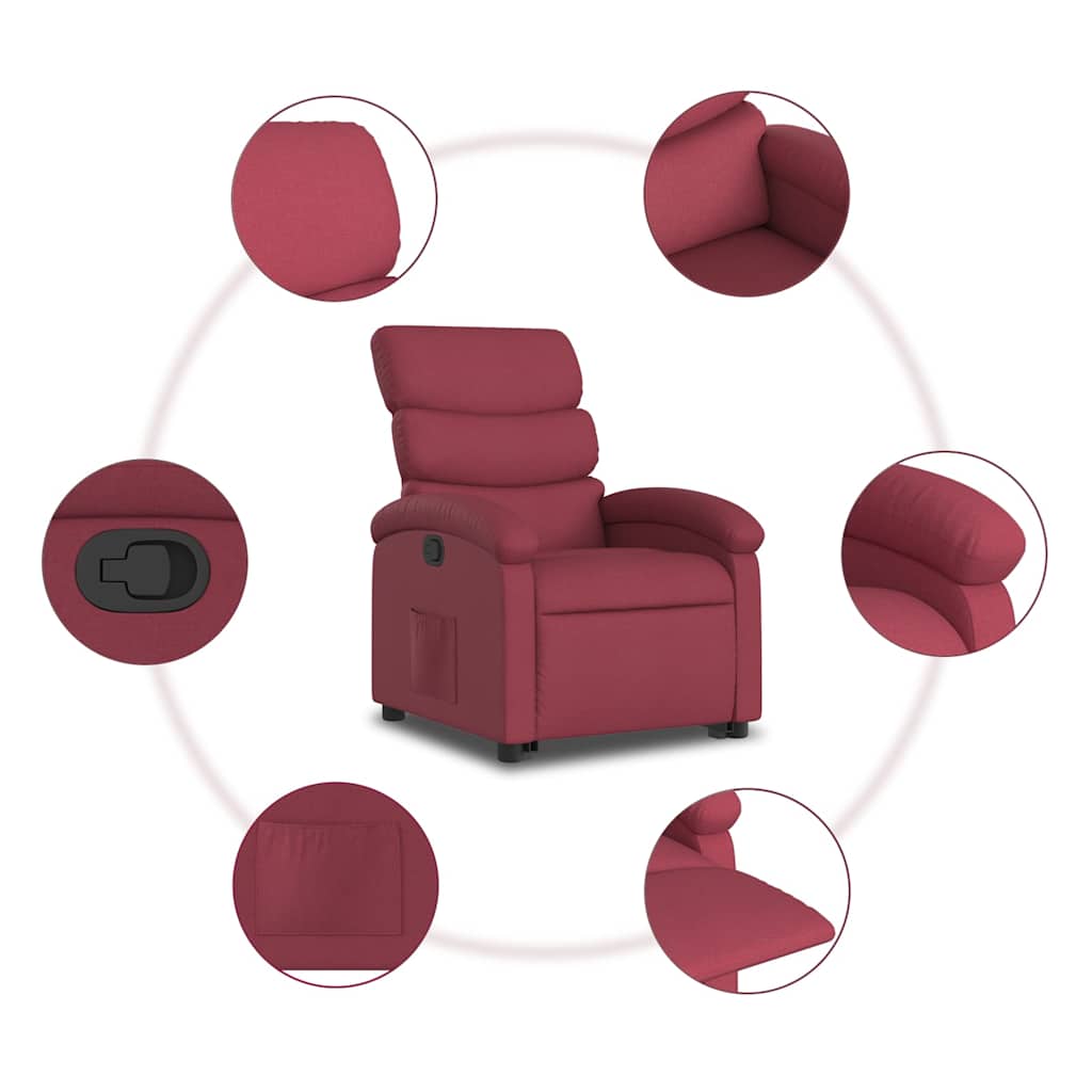 Fauteuil inclinable rouge bordeaux tissu - XIOS