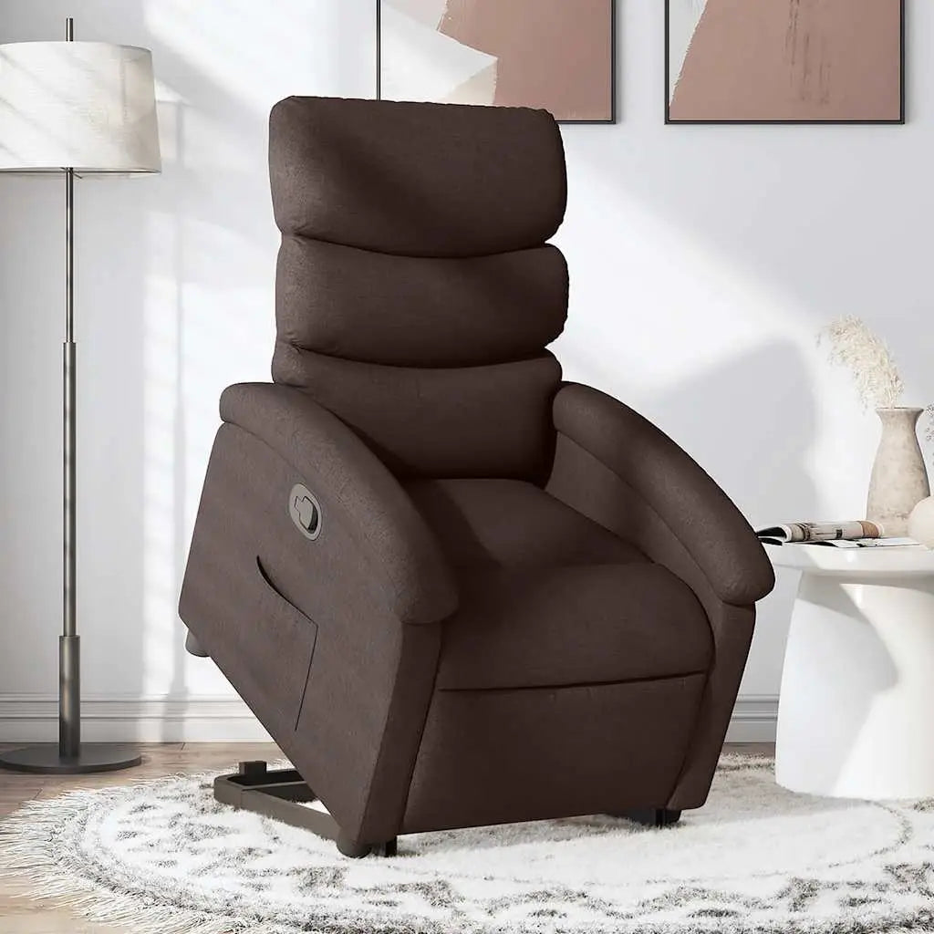 Fauteuil inclinable marron foncé tissu - XIOS