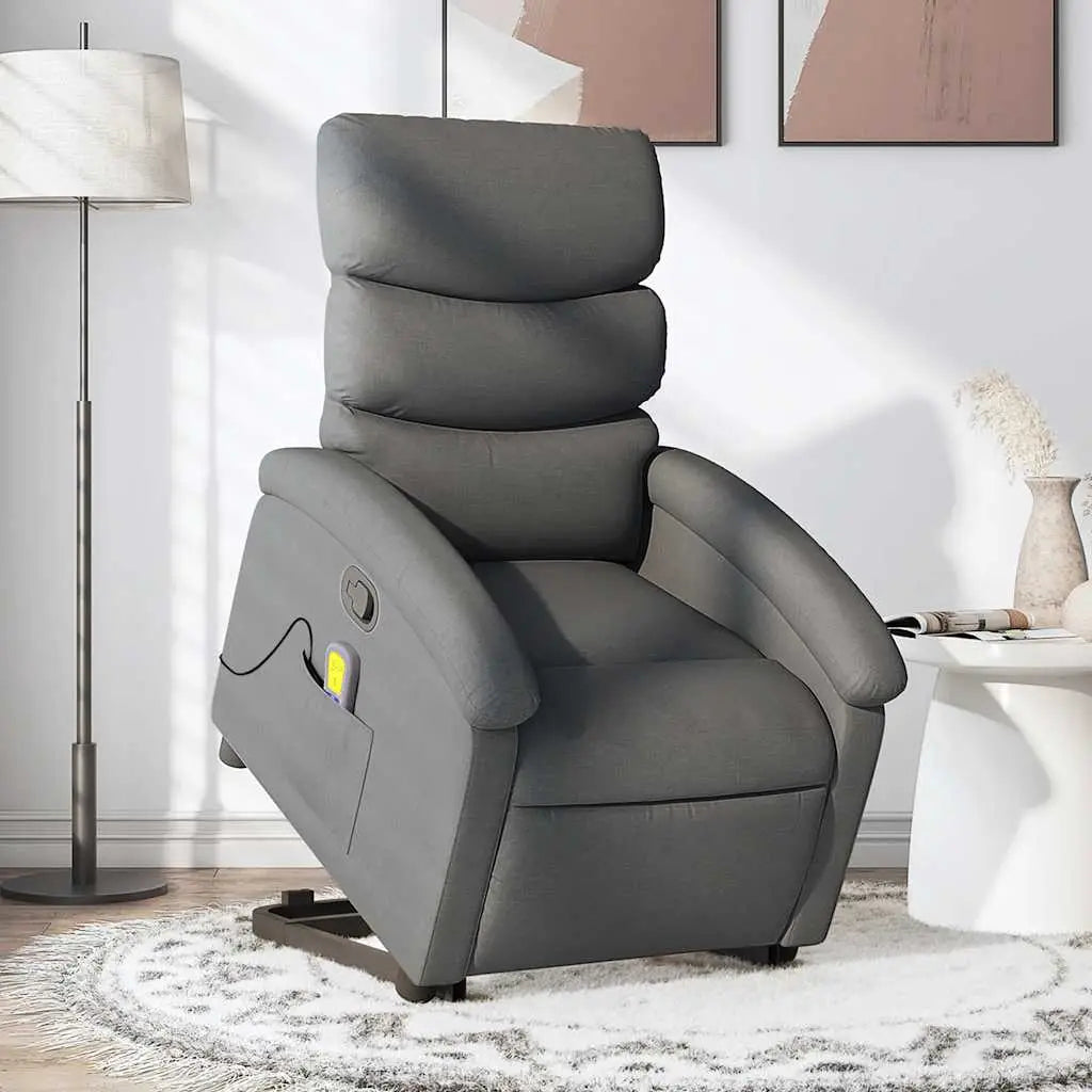 Fauteuil de massage inclinable Gris foncé Tissu - XIOS