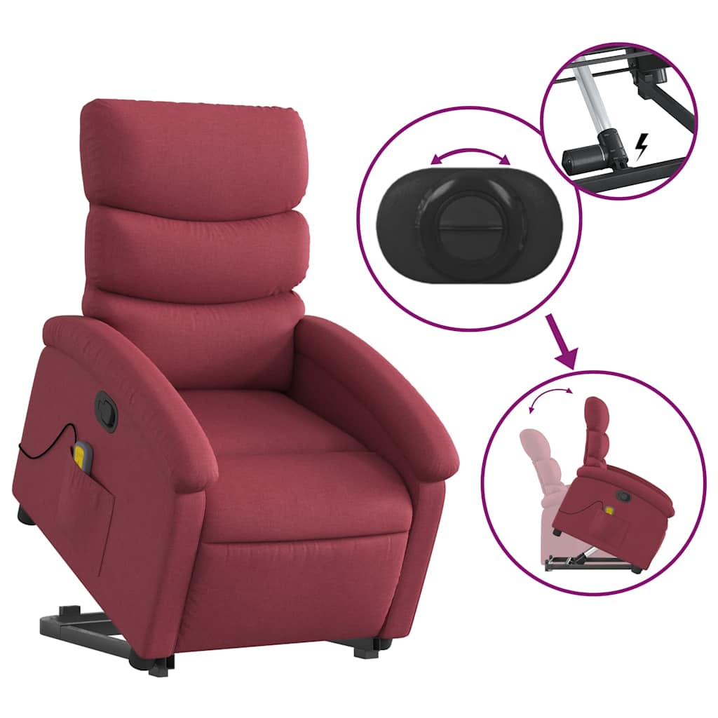 Fauteuil inclinable de massage Rouge bordeaux Tissu - XIOS