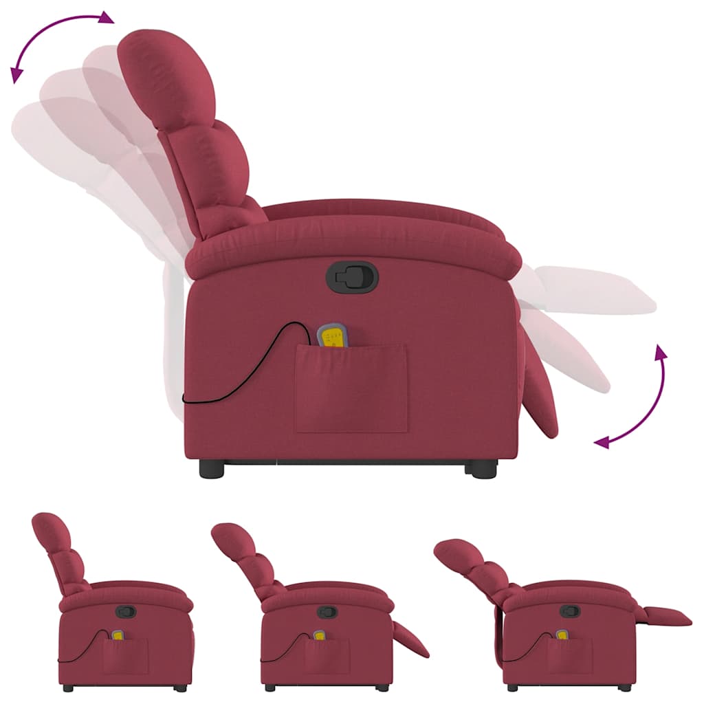 Fauteuil inclinable de massage Rouge bordeaux Tissu - XIOS
