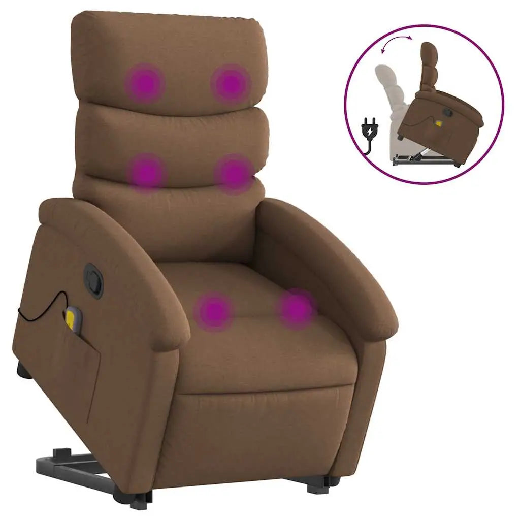 Fauteuil de massage inclinable Marron Tissu - XIOS