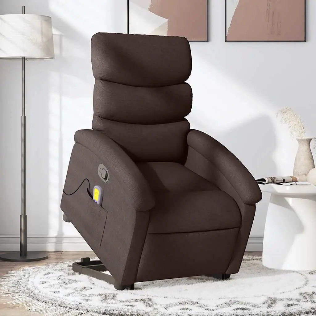 Fauteuil inclinable de massage Marron foncé Tissu - XIOS