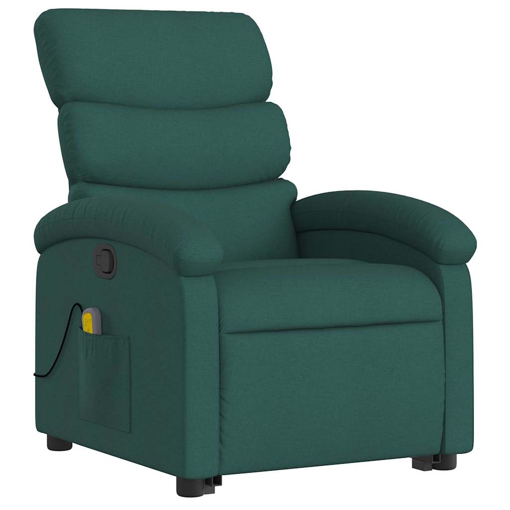 Fauteuil inclinable de massage Vert foncé Tissu - XIOS