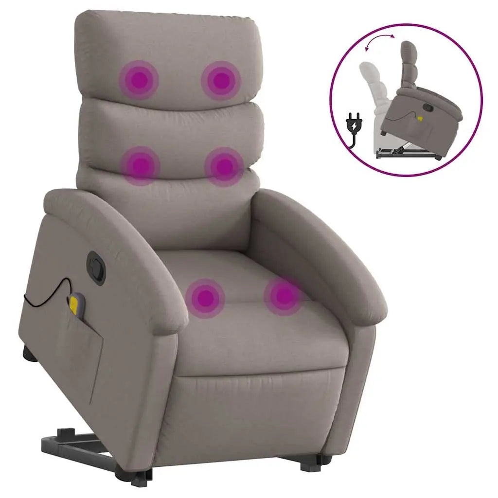 Fauteuil inclinable de massage Taupe Tissu - XIOS