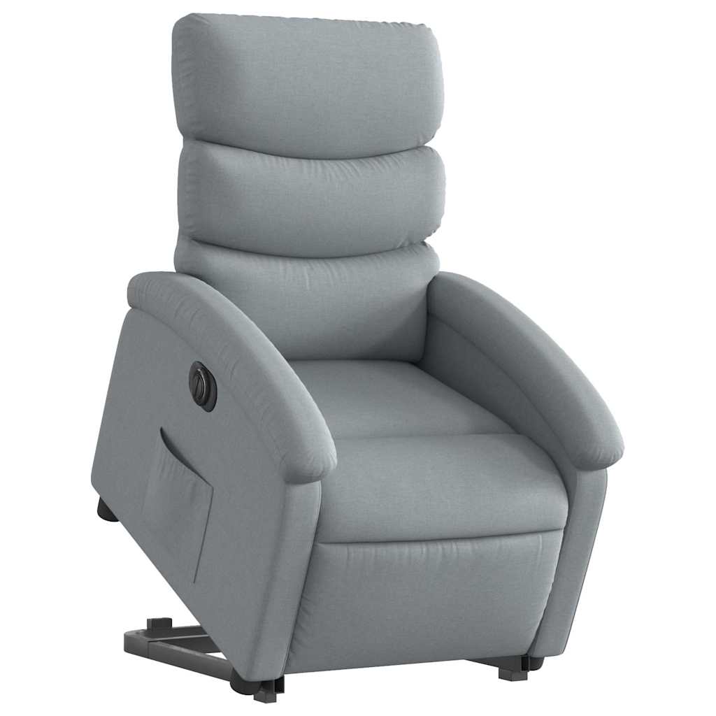 Fauteuil inclinable électrique gris clair tissu - XIOS