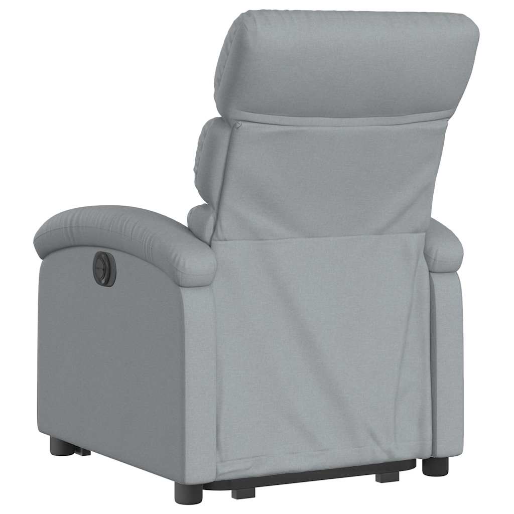 Fauteuil inclinable électrique gris clair tissu - XIOS