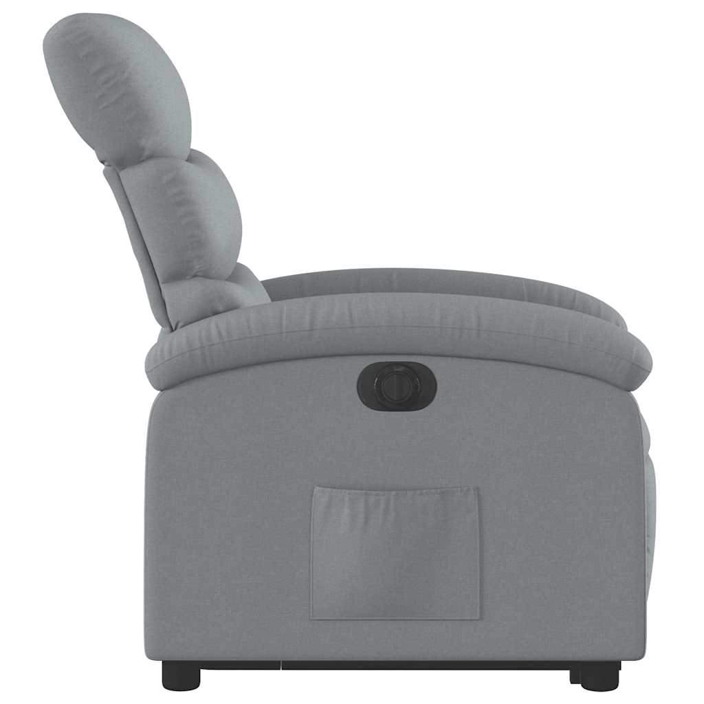 Fauteuil inclinable électrique gris clair tissu - XIOS