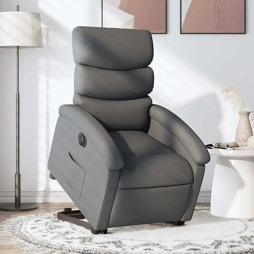 Fauteuil inclinable électrique gris foncé tissu - XIOS