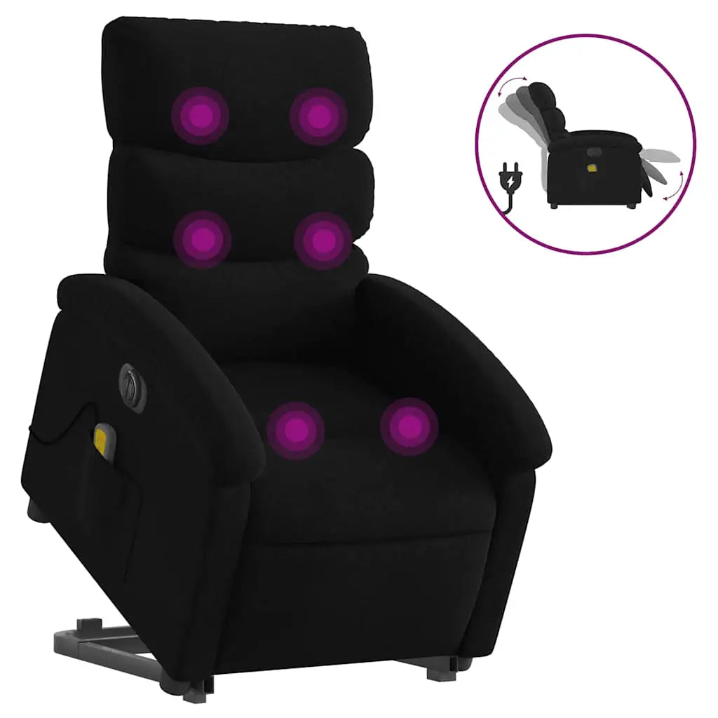 Fauteuil inclinable de massage électrique Noir Tissu - XIOS