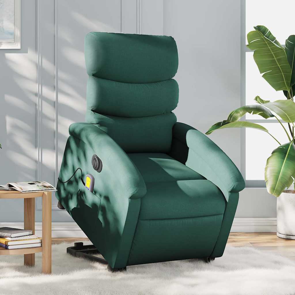 Fauteuil inclinable de massage électrique Vert foncé Tissu - XIOS