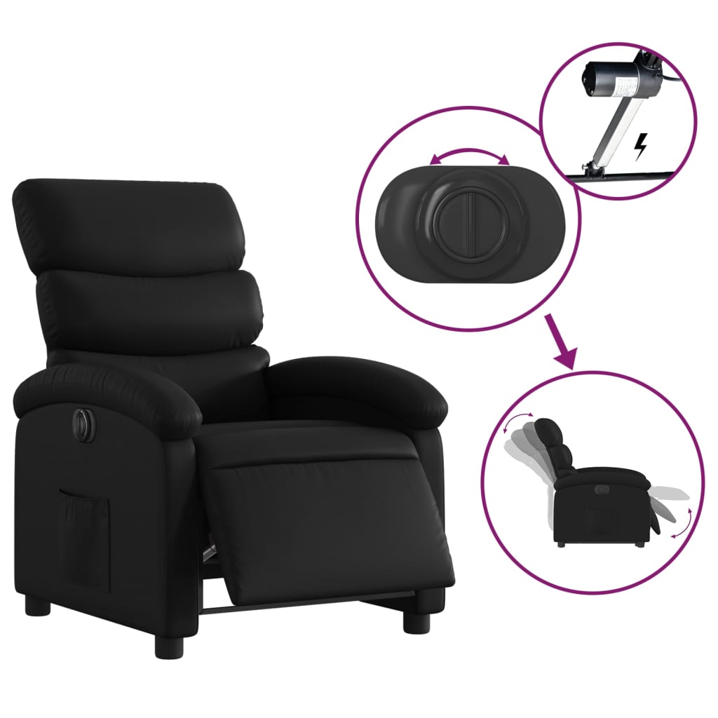 Fauteuil inclinable électrique Noir Similicuir - XIOS