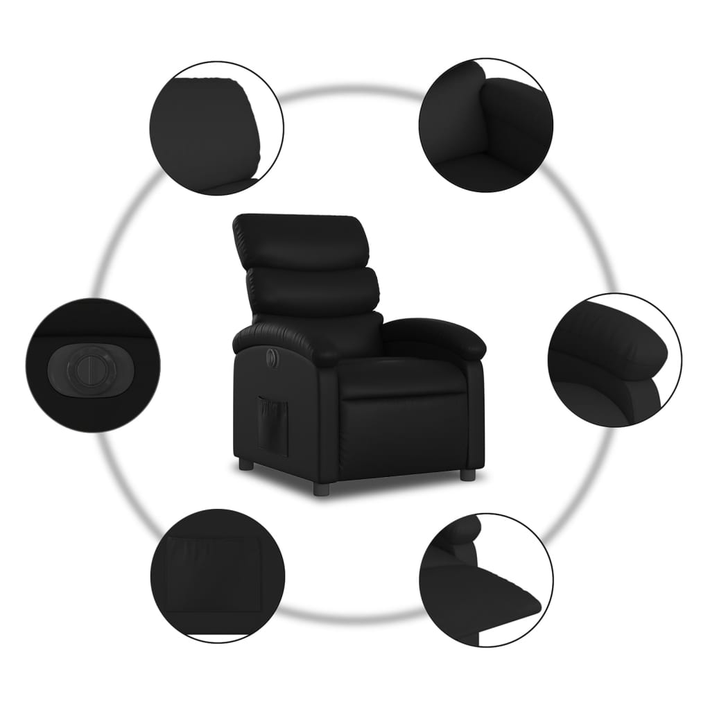 Fauteuil inclinable électrique Noir Similicuir - XIOS