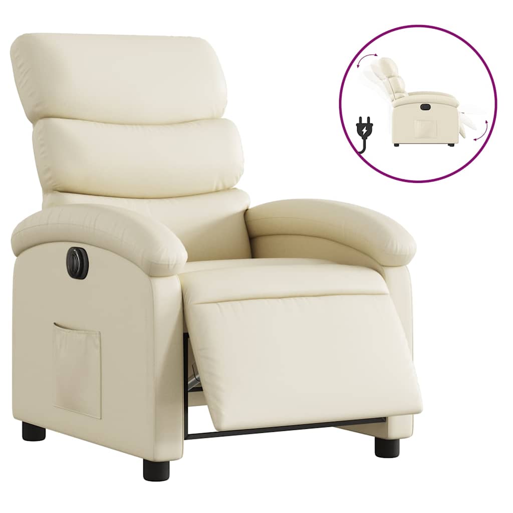 Fauteuil inclinable électrique Crème Similicuir - XIOS