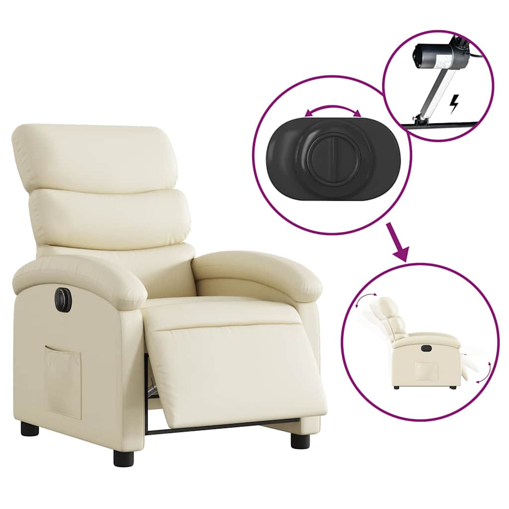 Fauteuil inclinable électrique Crème Similicuir - XIOS