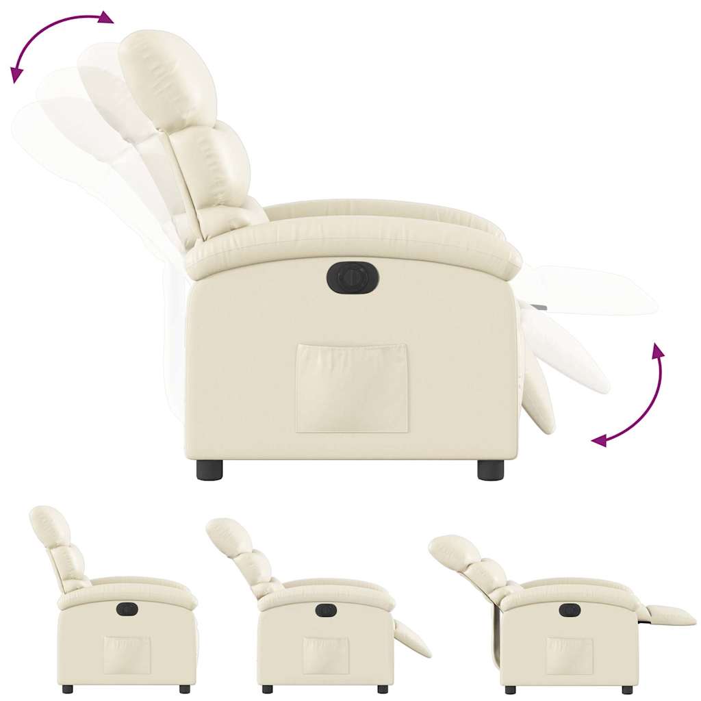 Fauteuil inclinable électrique Crème Similicuir - XIOS