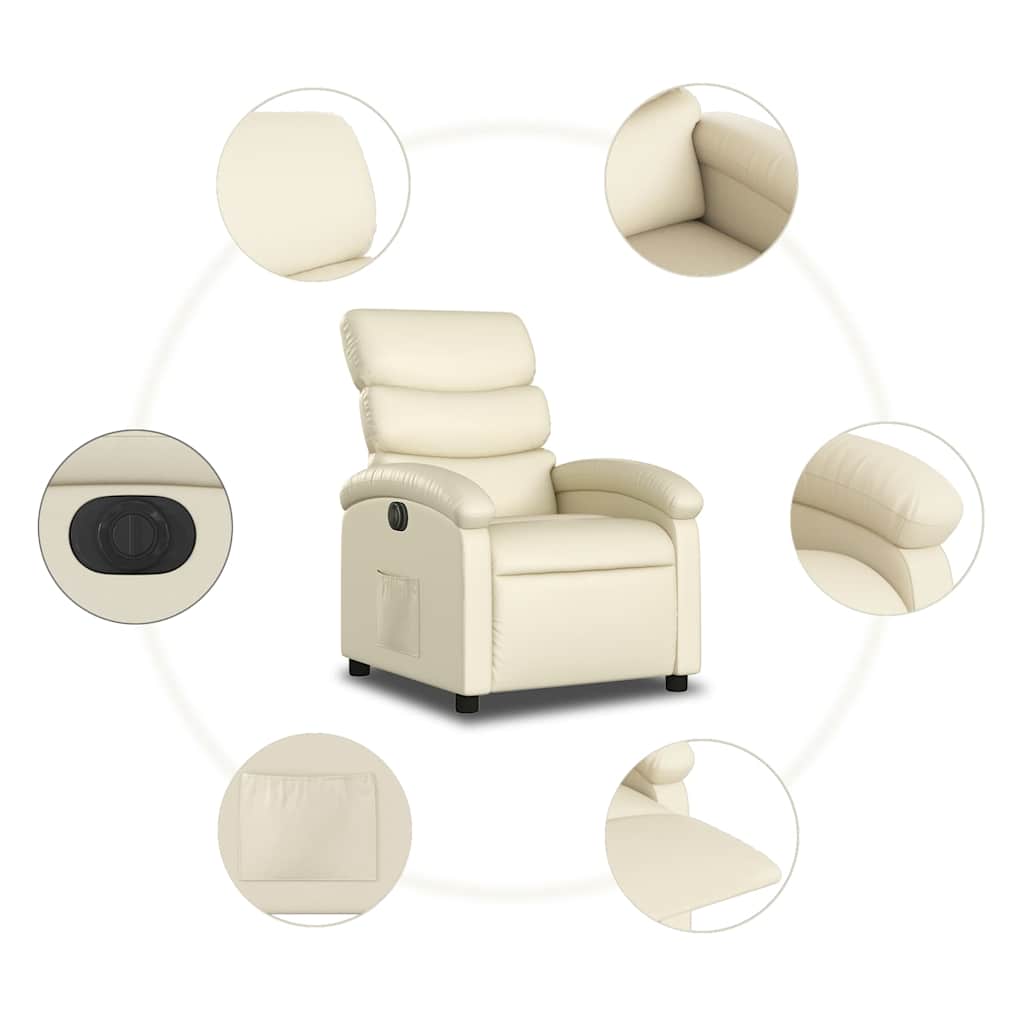 Fauteuil inclinable électrique Crème Similicuir - XIOS