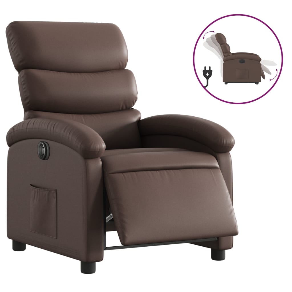 Fauteuil inclinable électrique Marron Similicuir - XIOS