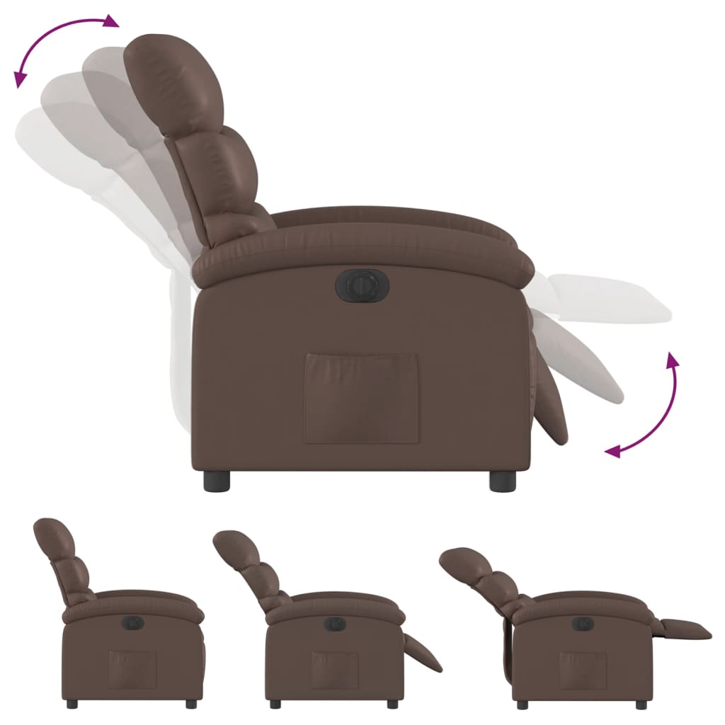 Fauteuil inclinable électrique Marron Similicuir - XIOS