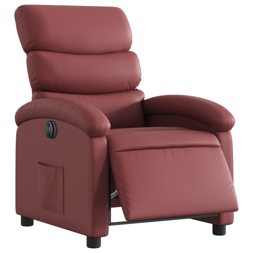 Fauteuil inclinable électrique Rouge bordeaux Similicuir - XIOS