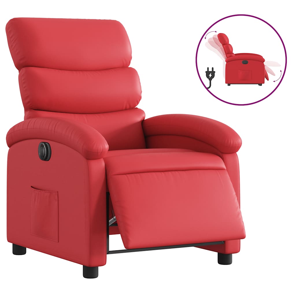 Fauteuil inclinable électrique Rouge Similicuir - XIOS