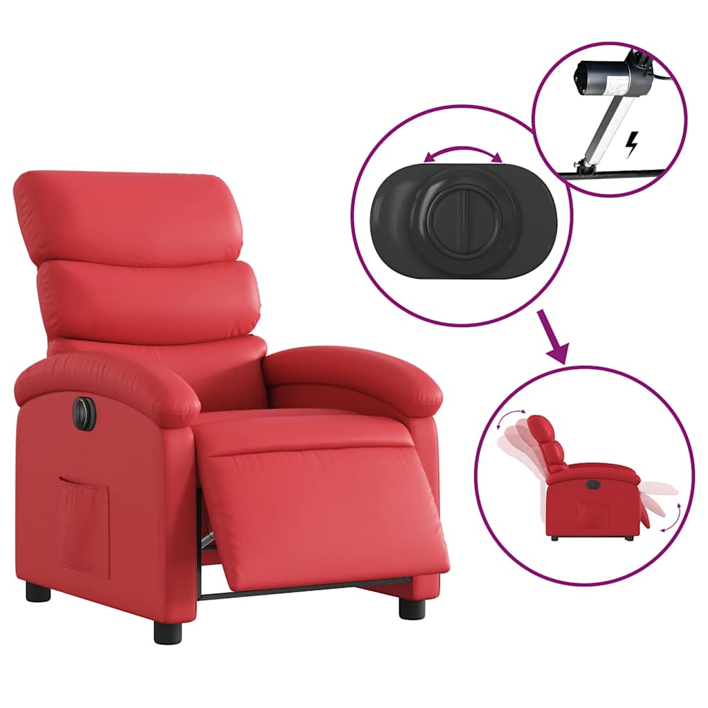 Fauteuil inclinable électrique Rouge Similicuir - XIOS