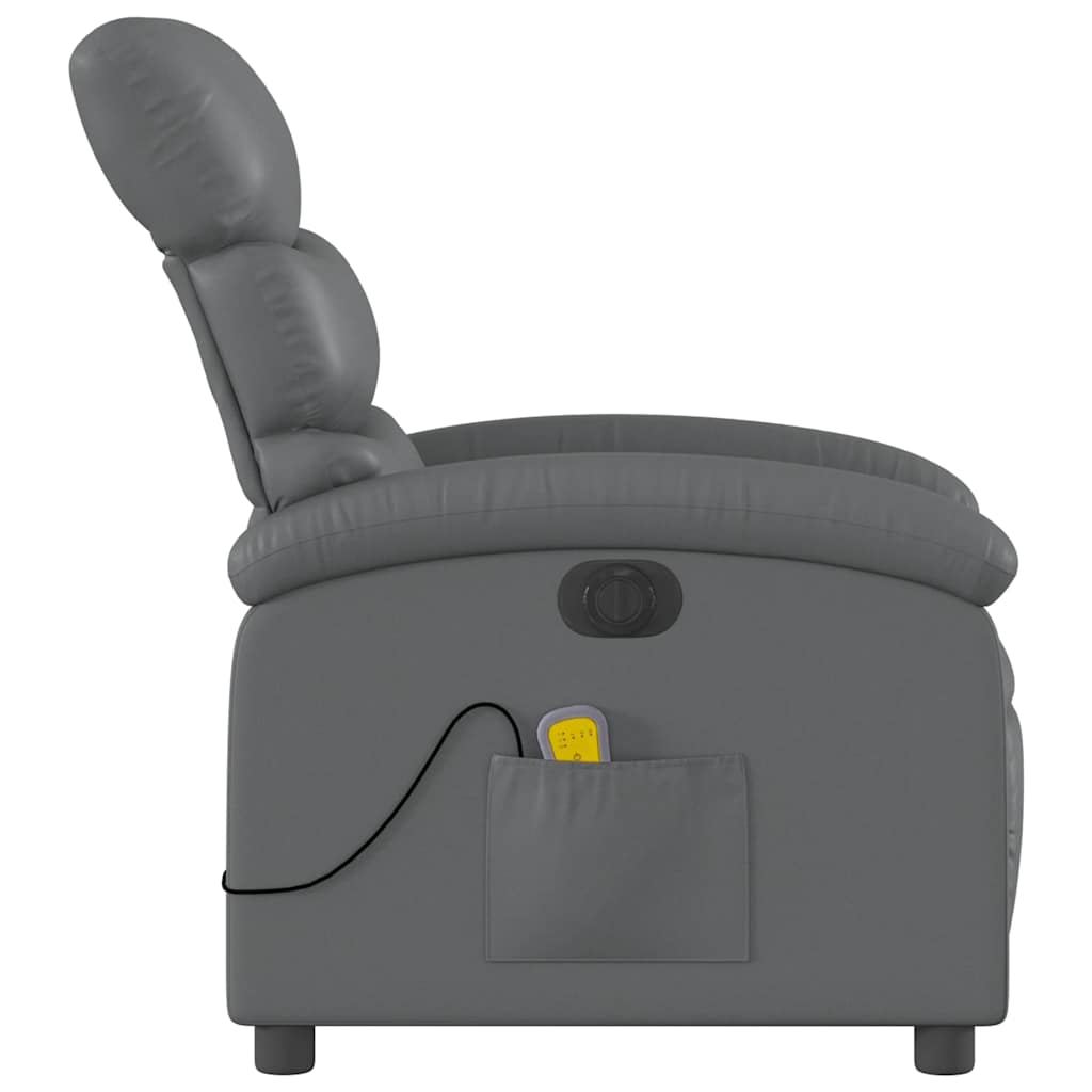 Fauteuil de massage inclinable électrique gris similicuir - XIOS