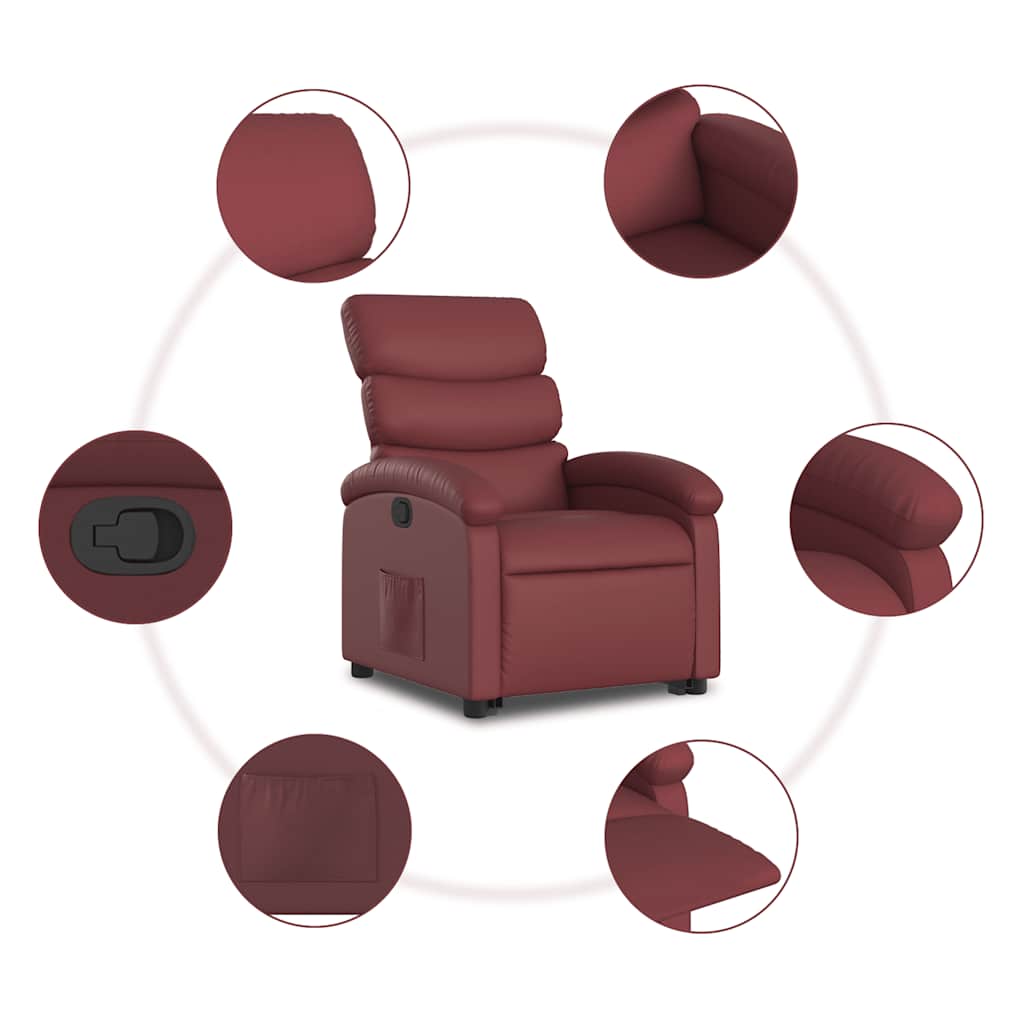 Fauteuil inclinable Rouge bordeaux Similicuir - XIOS