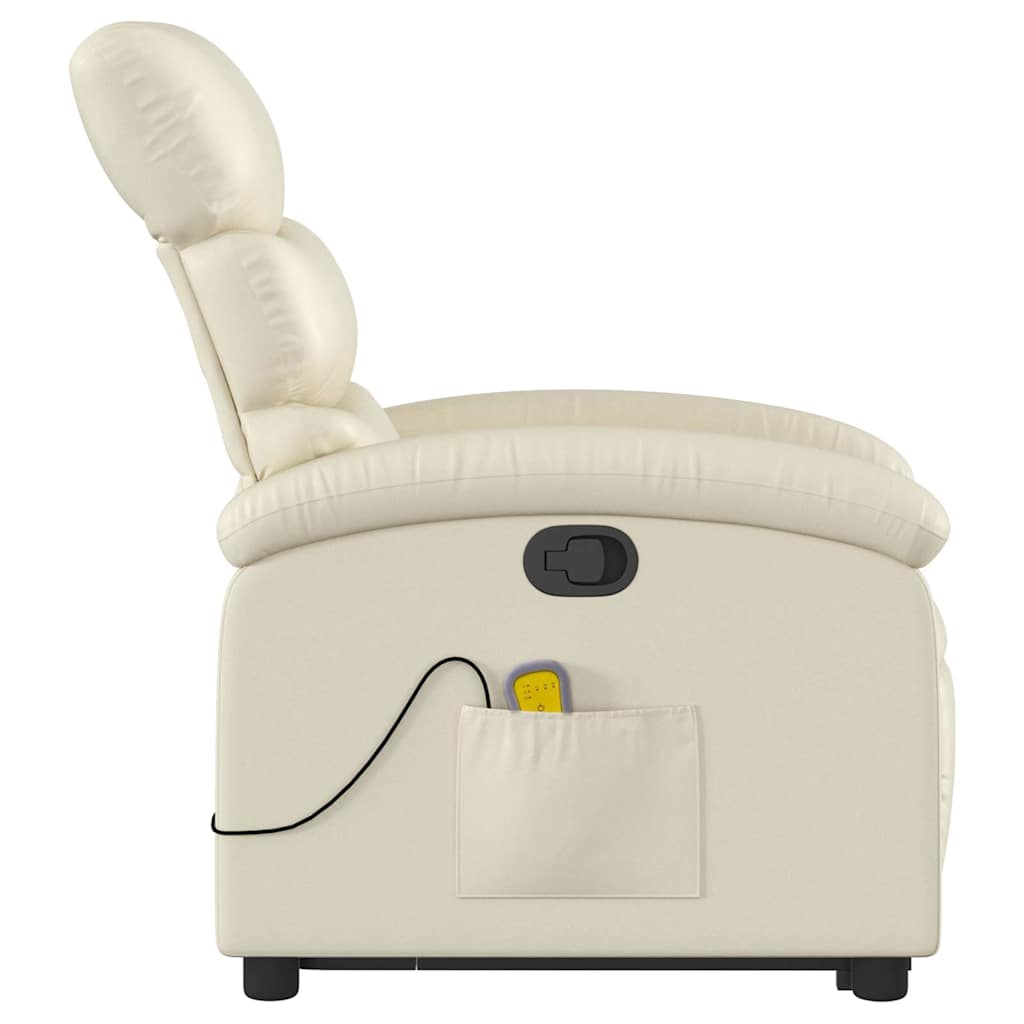 Fauteuil inclinable de massage Crème Similicuir - XIOS