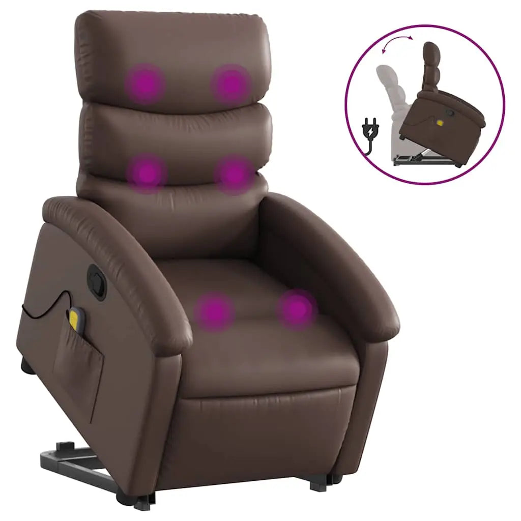 Fauteuil inclinable de massage Marron Similicuir - XIOS