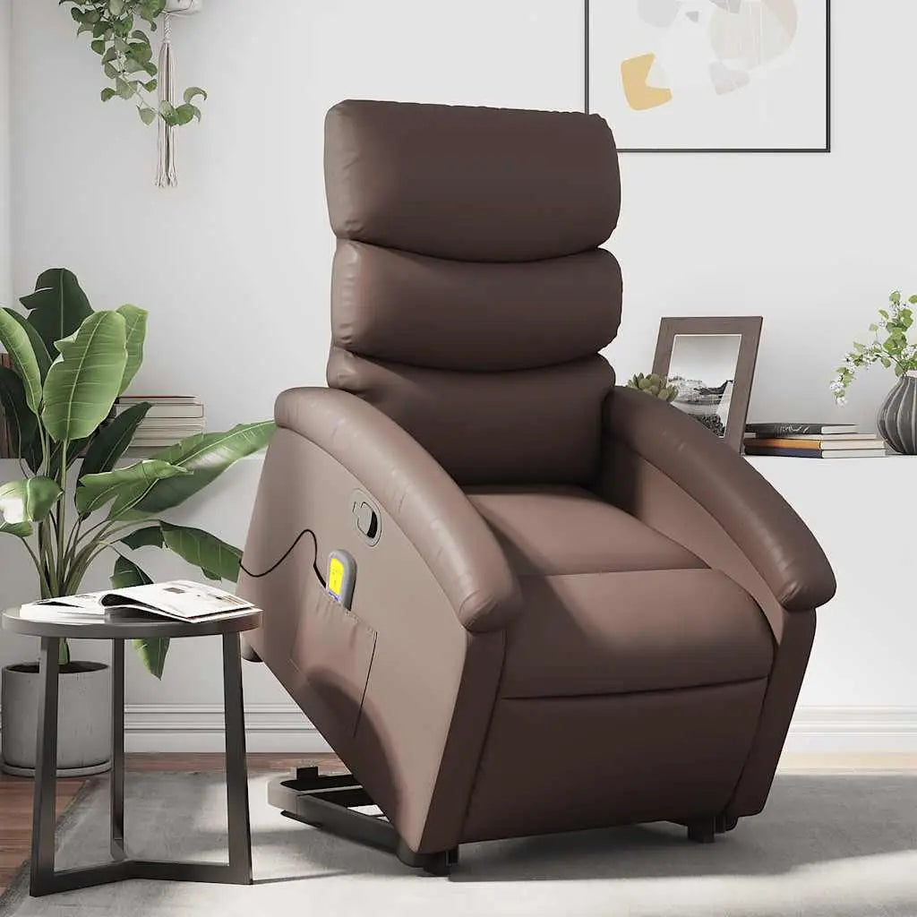 Fauteuil inclinable de massage Marron Similicuir - XIOS