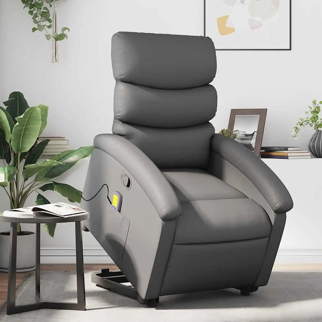 Fauteuil inclinable de massage Gris Similicuir - XIOS