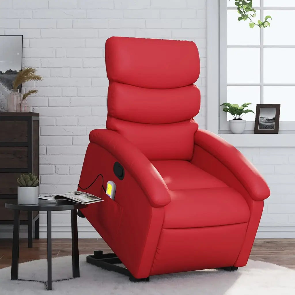 Fauteuil inclinable de massage Rouge Similicuir - XIOS