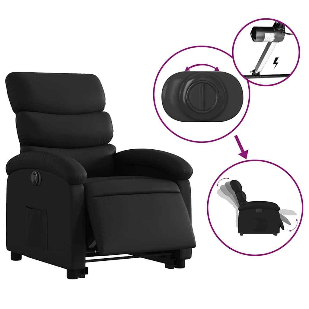 Fauteuil inclinable électrique noir similicuir - XIOS