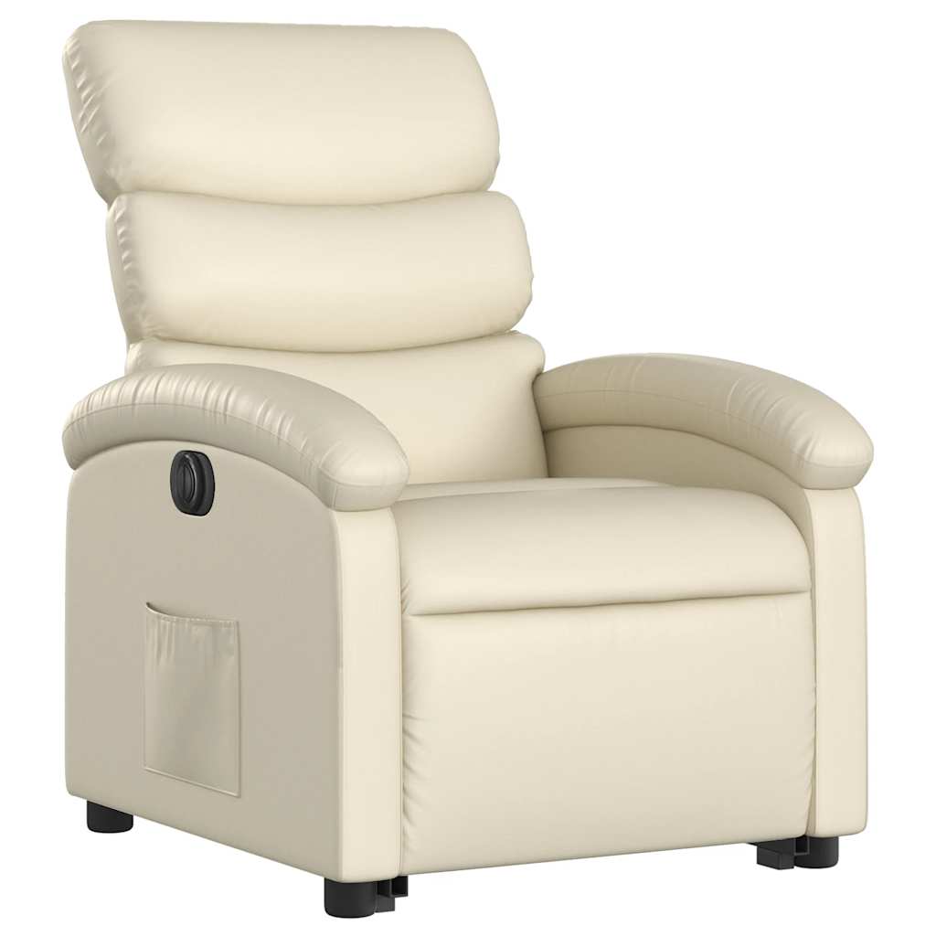 Fauteuil inclinable électrique crème similicuir - XIOS