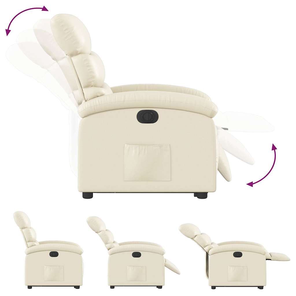 Fauteuil inclinable électrique crème similicuir - XIOS