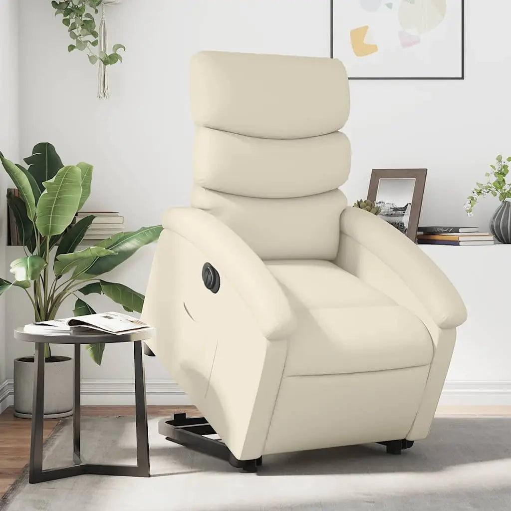 Fauteuil inclinable électrique crème similicuir - XIOS