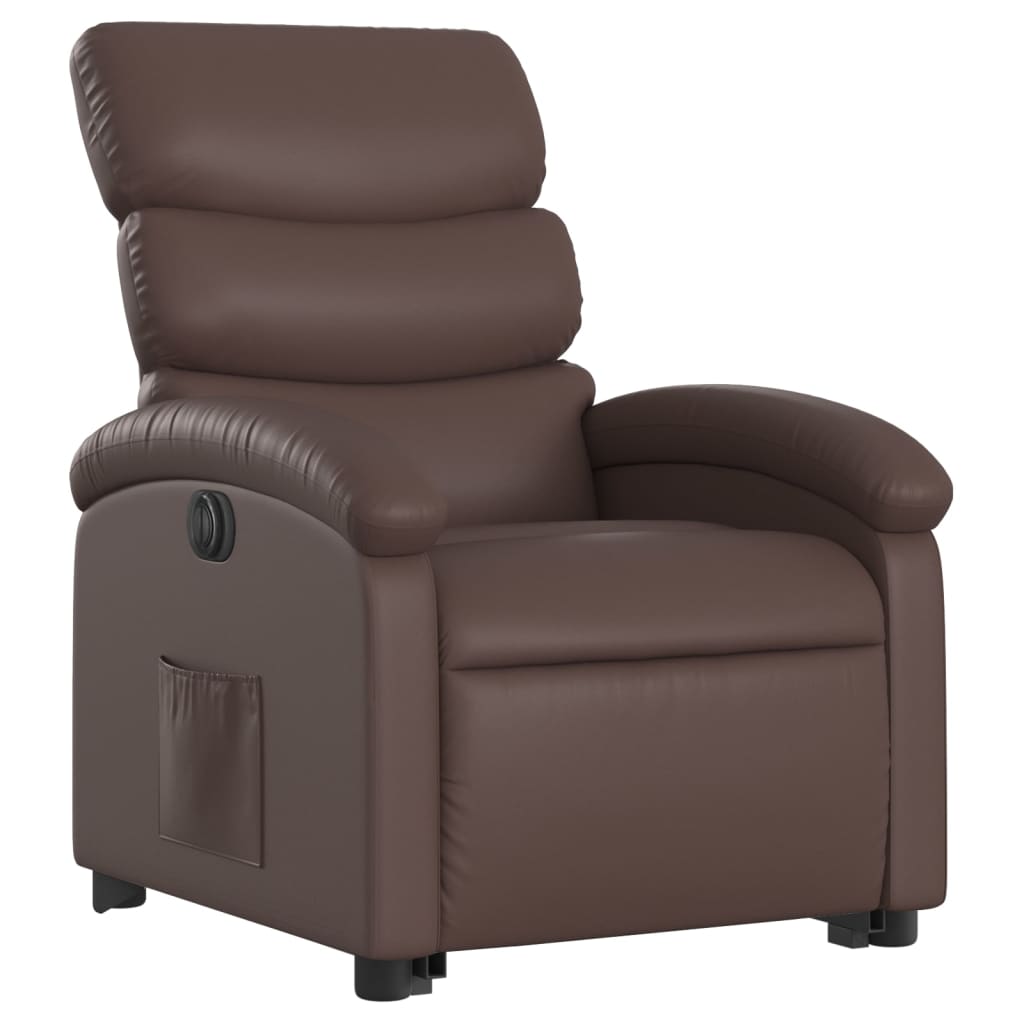 Fauteuil inclinable électrique marron similicuir - XIOS
