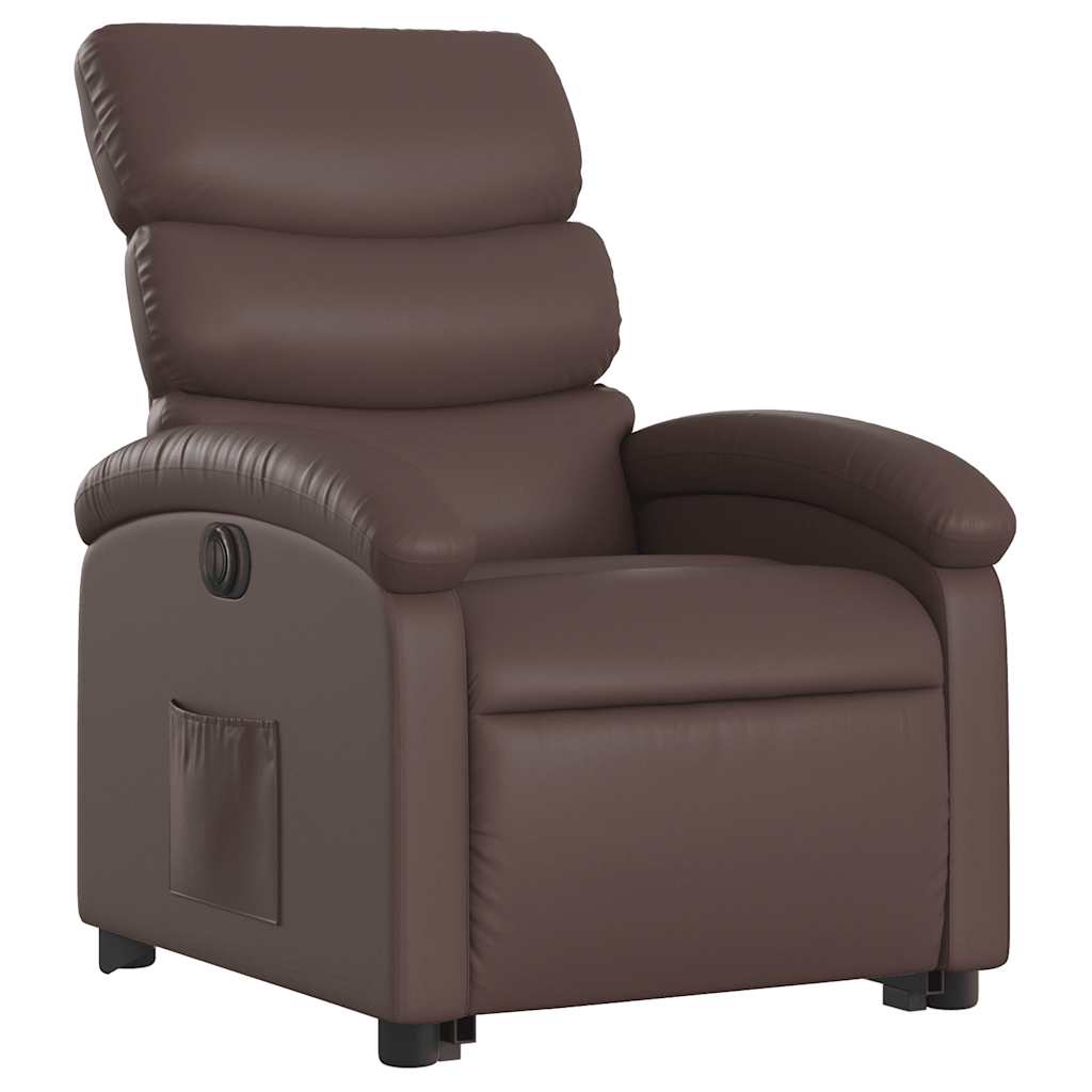 Fauteuil inclinable électrique marron similicuir - XIOS