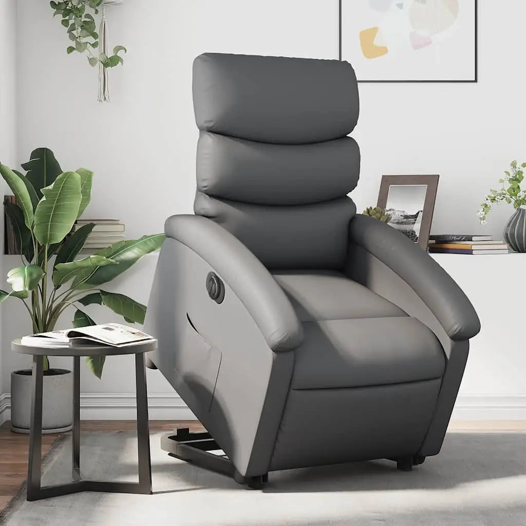 Fauteuil inclinable électrique gris similicuir - XIOS