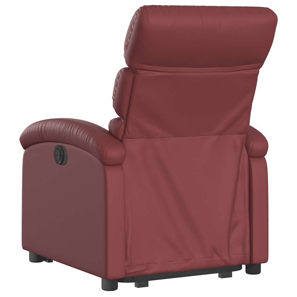 Fauteuil inclinable électrique rouge bordeaux similicuir - XIOS